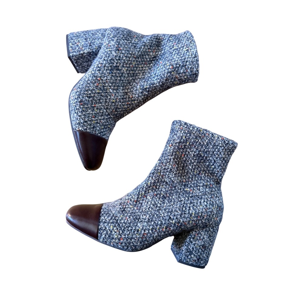 BC Footwear Told‎ Ya So Natural and Black Sweater Tweed Ankle Boots